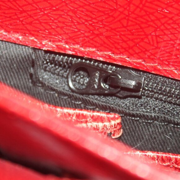 $498 Designer True Red Juliana Collezioni Status Leather Tote Bag w Lock & Key - Picture 7 of 10